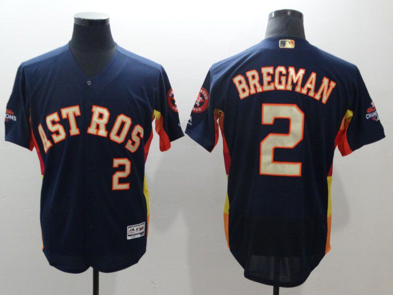 Men Houston Astros #2 Bregman Blue Elite Champion Edition MLB Jerseys->youth mlb jersey->Youth Jersey
